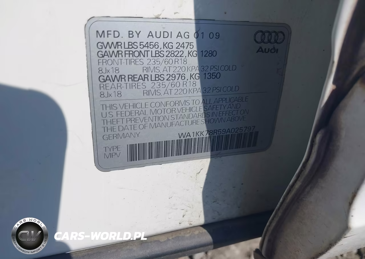 2009 Audi Q5 3.2 Premium VIN:WA1KK78R59A025797 - 9