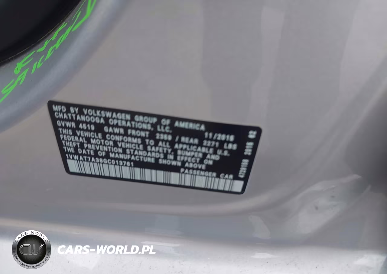 2016 Volkswagen Passat 1.8T S VIN:1VWAT7A38GC013761 - 9