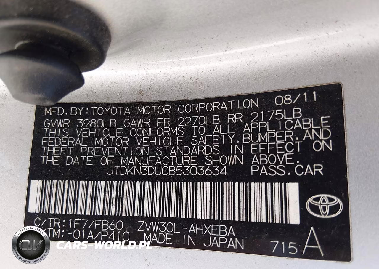 2011 Toyota Prius Two VIN:JTDKN3DU0B5303634 - 9