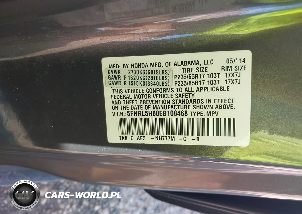 2014 Honda Odyssey Ex-L VIN:5FNRL5H60EB108468 - 9