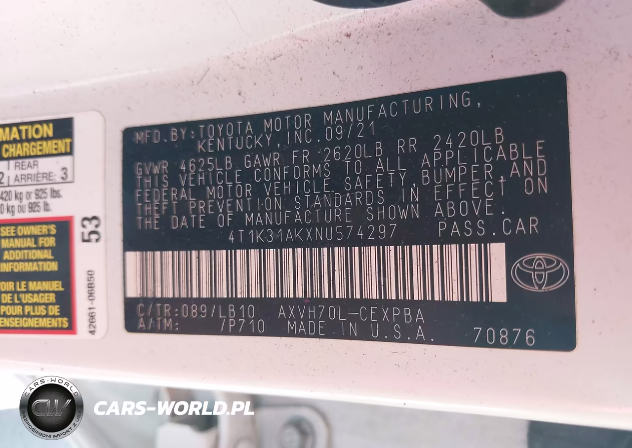 2022 Toyota Camry Xse Hybrid VIN:4T1K31AKXNU574297 - 9