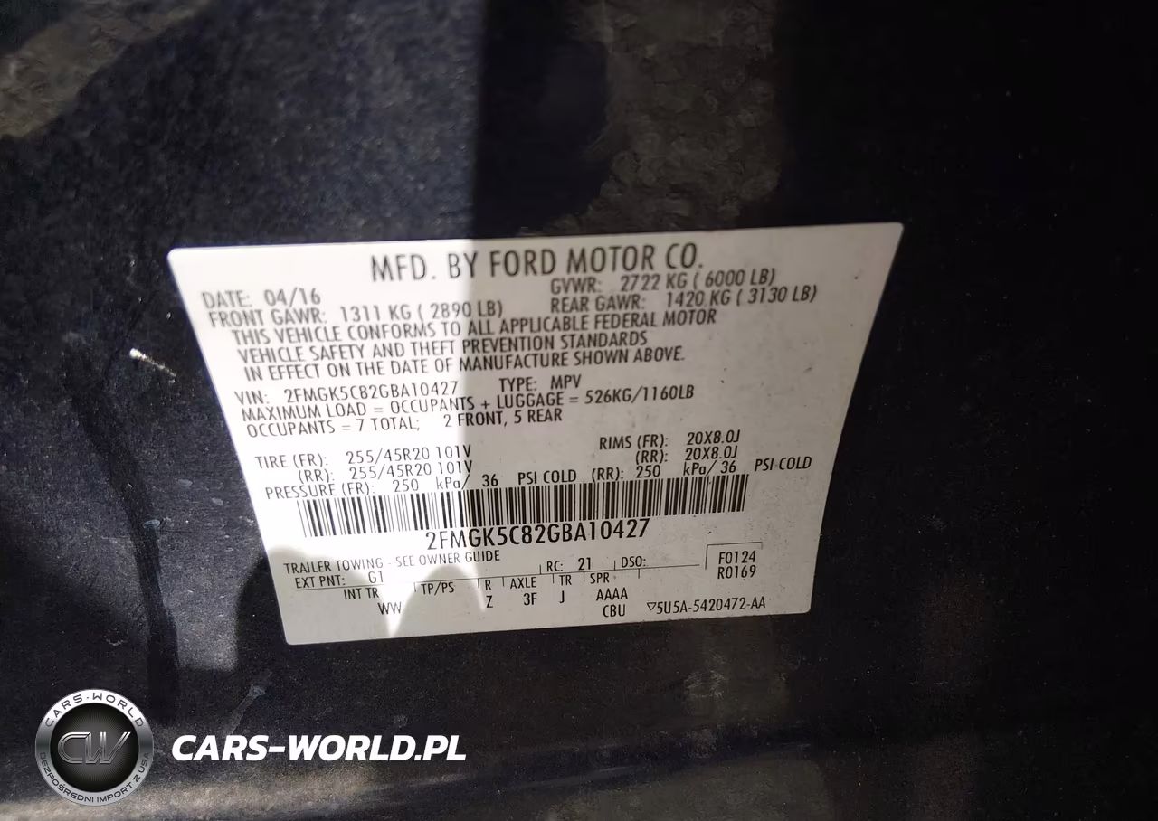 2016 Ford Flex Sel VIN:2FMGK5C82GBA10427 - 9
