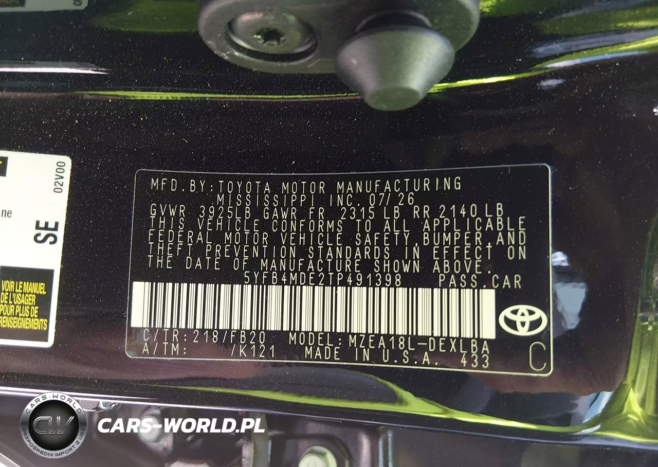 2026 Toyota Corolla Le VIN:5YFB4MDE2TP491398 - 9