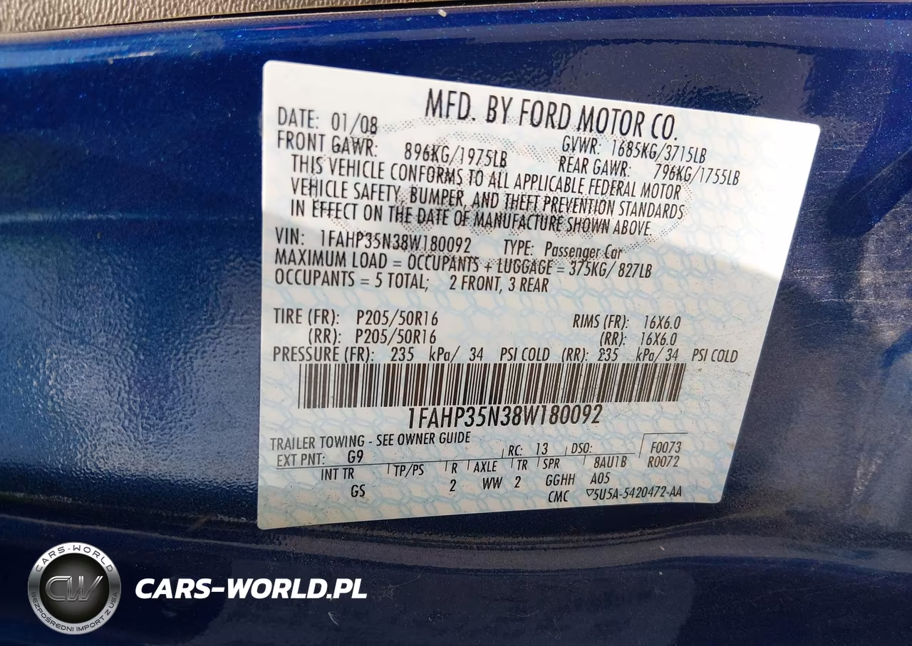 2008 Ford Focus Se-Ses VIN:1FAHP35N38W180092 - 9