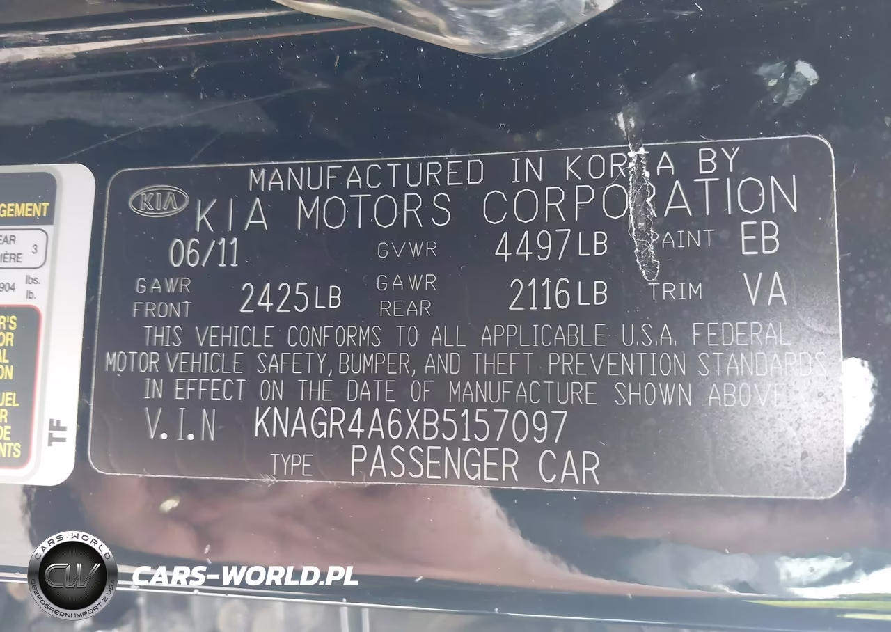 2011 Kia Optima Sx VIN:KNAGR4A6XB5157097 - 9