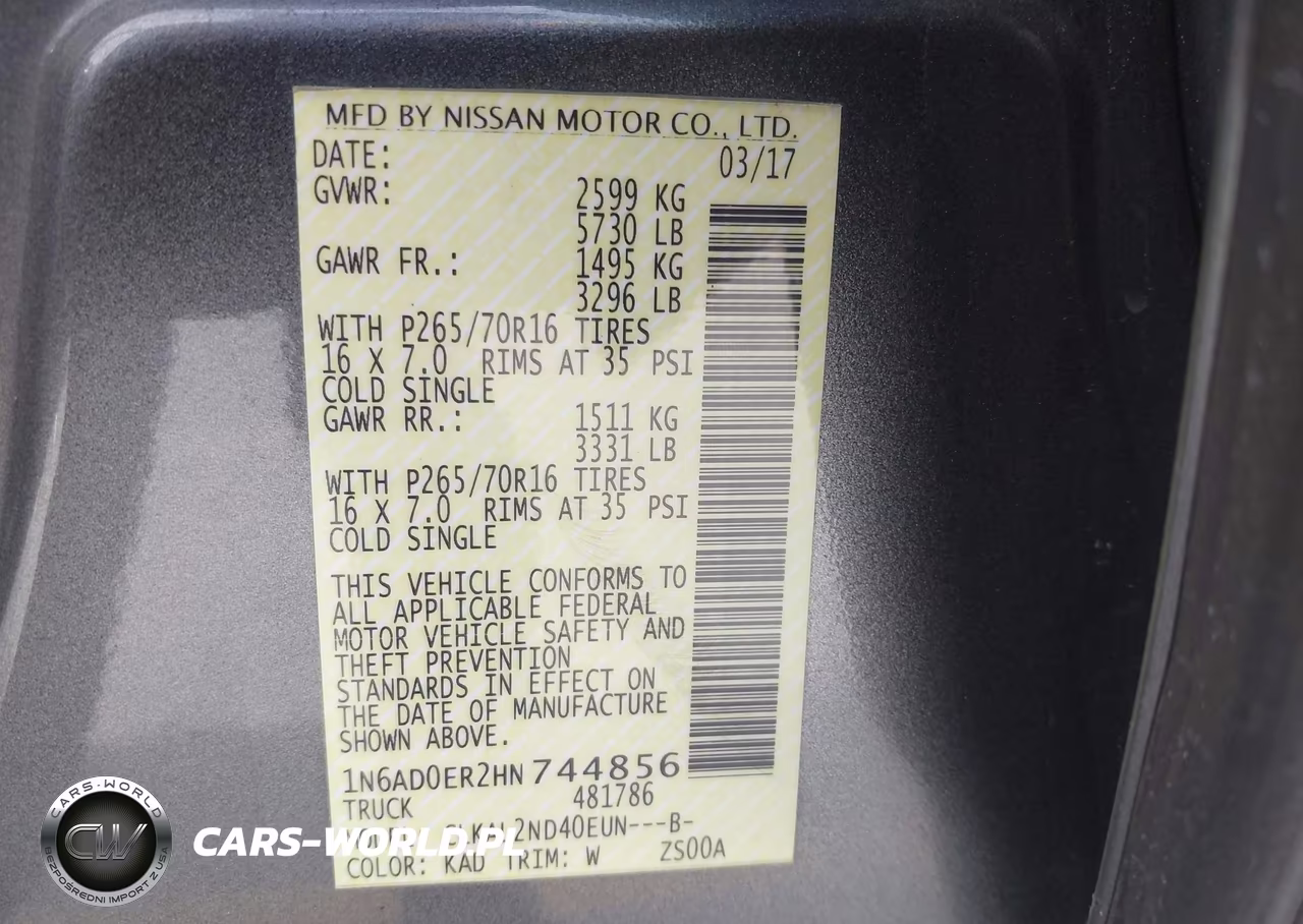 2017 Nissan Frontier Sv VIN:1N6AD0ER2HN744856 - 9