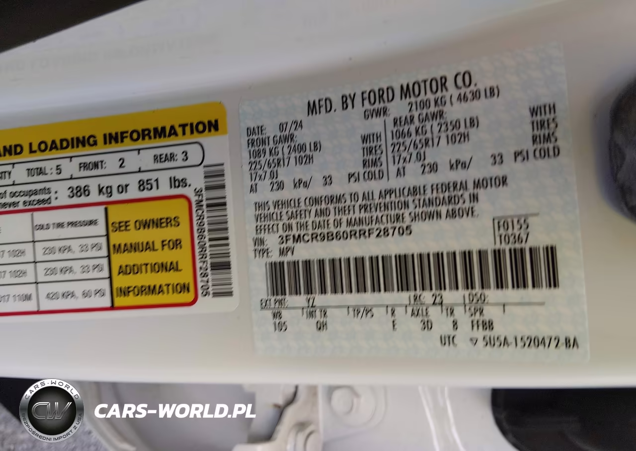 2024 Ford Bronco Sport Big Bend VIN:3FMCR9B60RRF28705 - 9