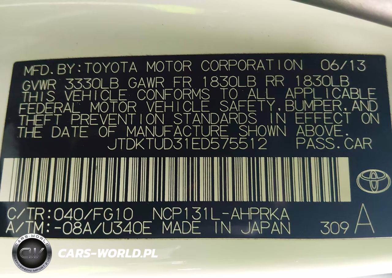 2014 Toyota Yaris Le (Tmc-Cbu Plant) VIN:JTDKTUD31ED575512 - 9