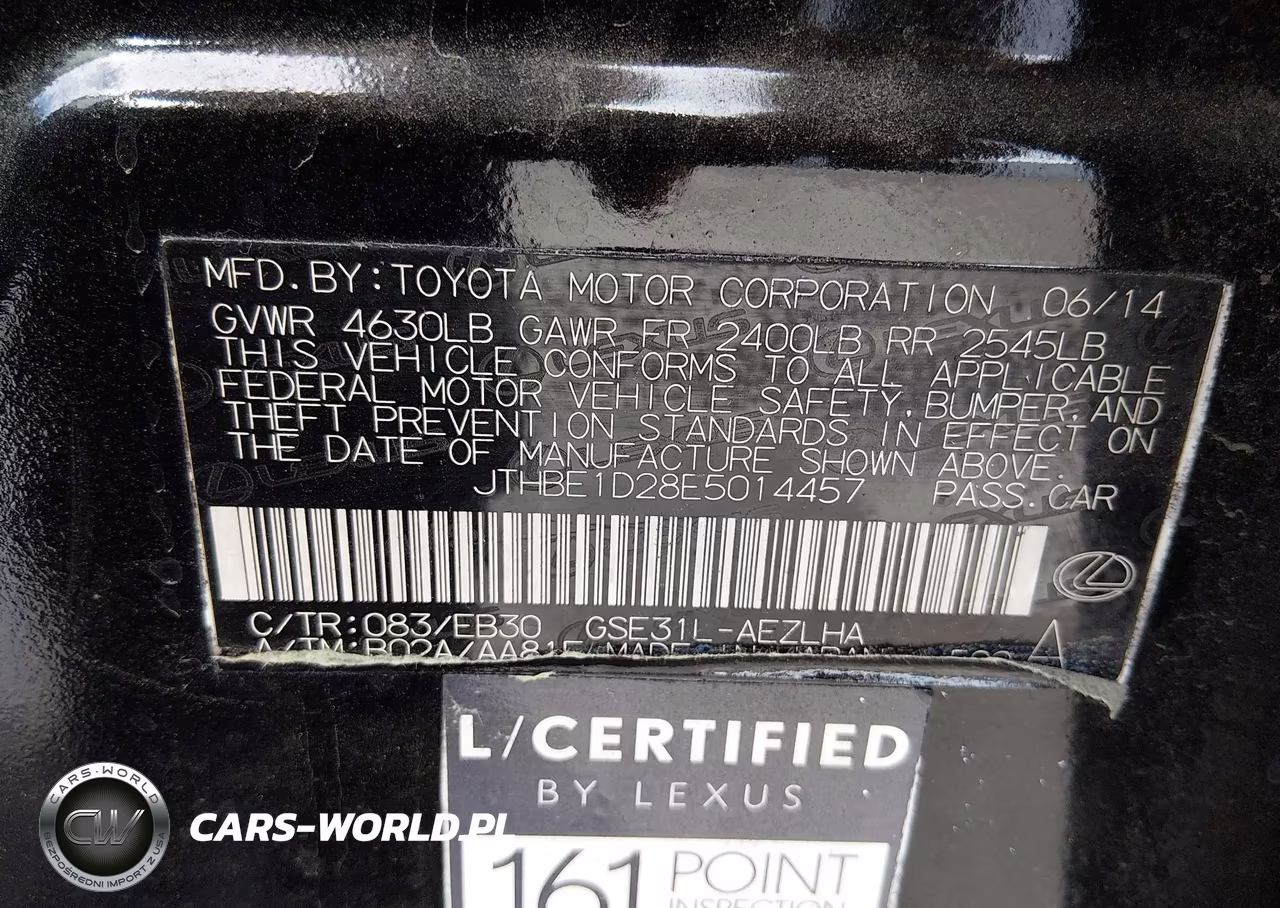 2014 Lexus Is 350 VIN:JTHBE1D28E5014457 - 9