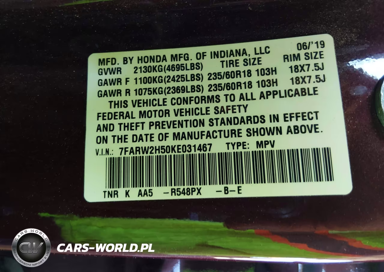 2019 Honda Cr-V Ex VIN:7FARW2H50KE031467 - 9