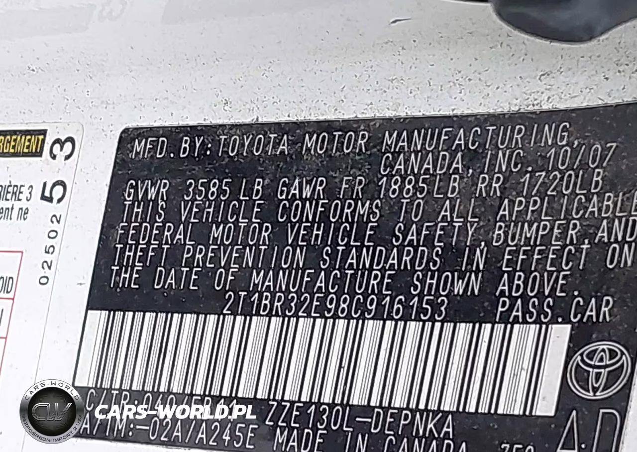 2008 Toyota Corolla Le VIN:2T1BR32E98C916153 - 9
