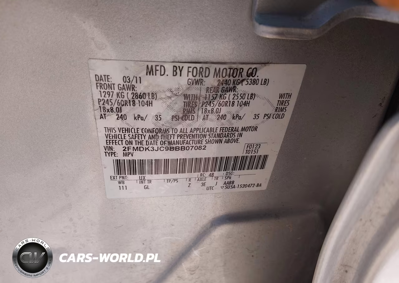 2011 Ford Edge Sel VIN:2FMDK3JC9BBB07082 - 9