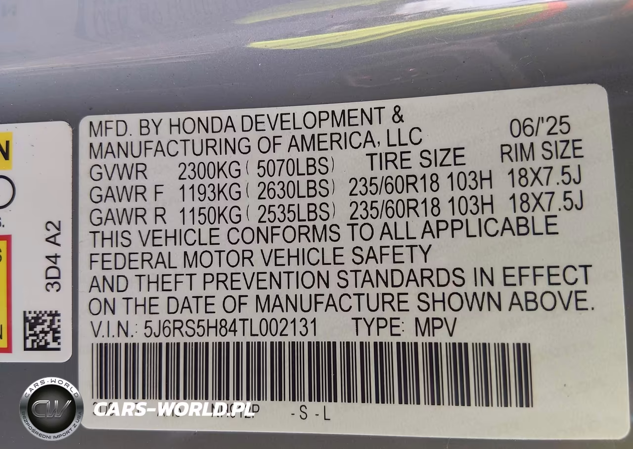 2026 Honda Cr-V Hybrid 2Wd Sport-L VIN:5J6RS5H84TL002131 - 9