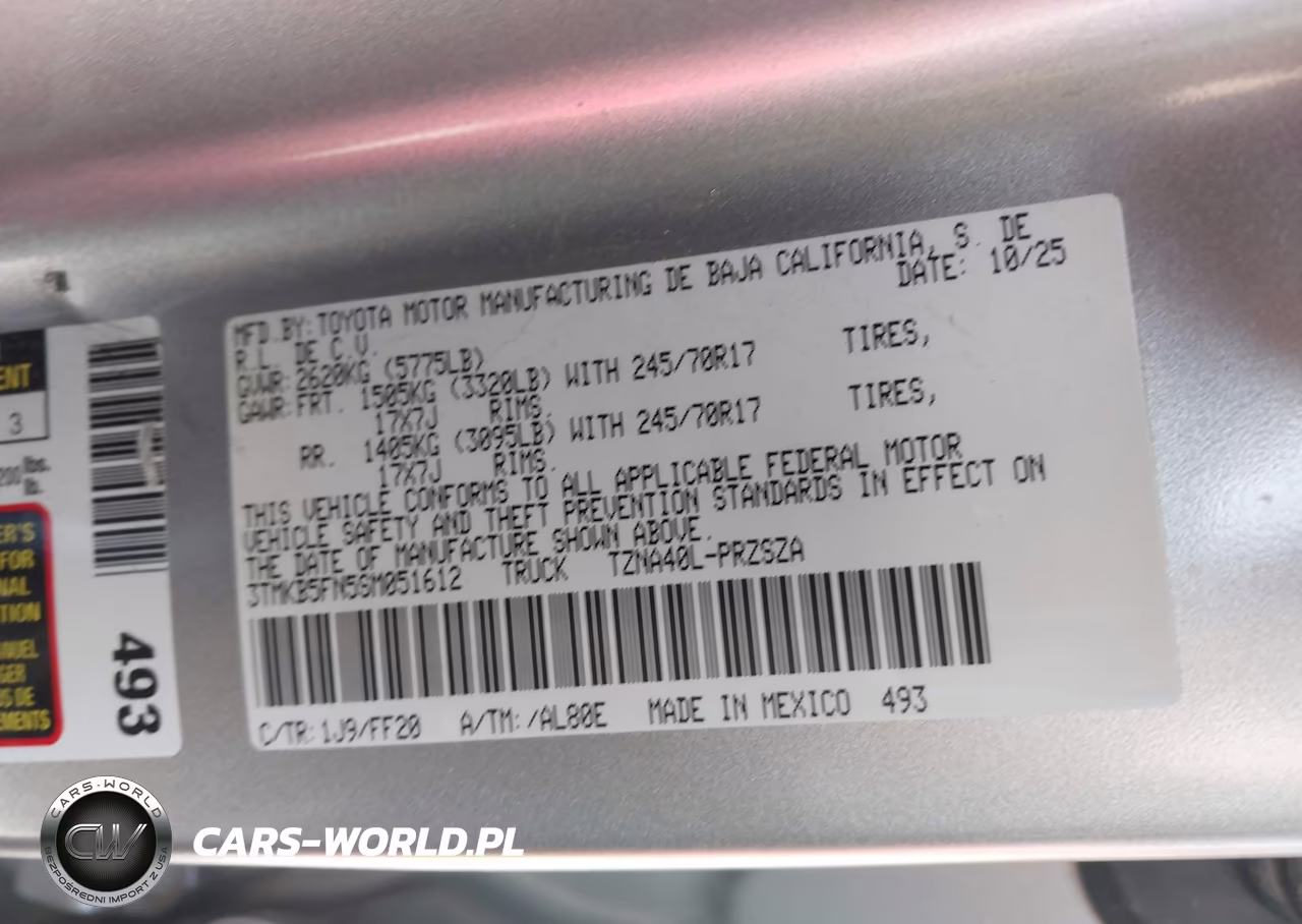 2025 Toyota Tacoma Sr5 VIN:3TMKB5FN5SM051612 - 9