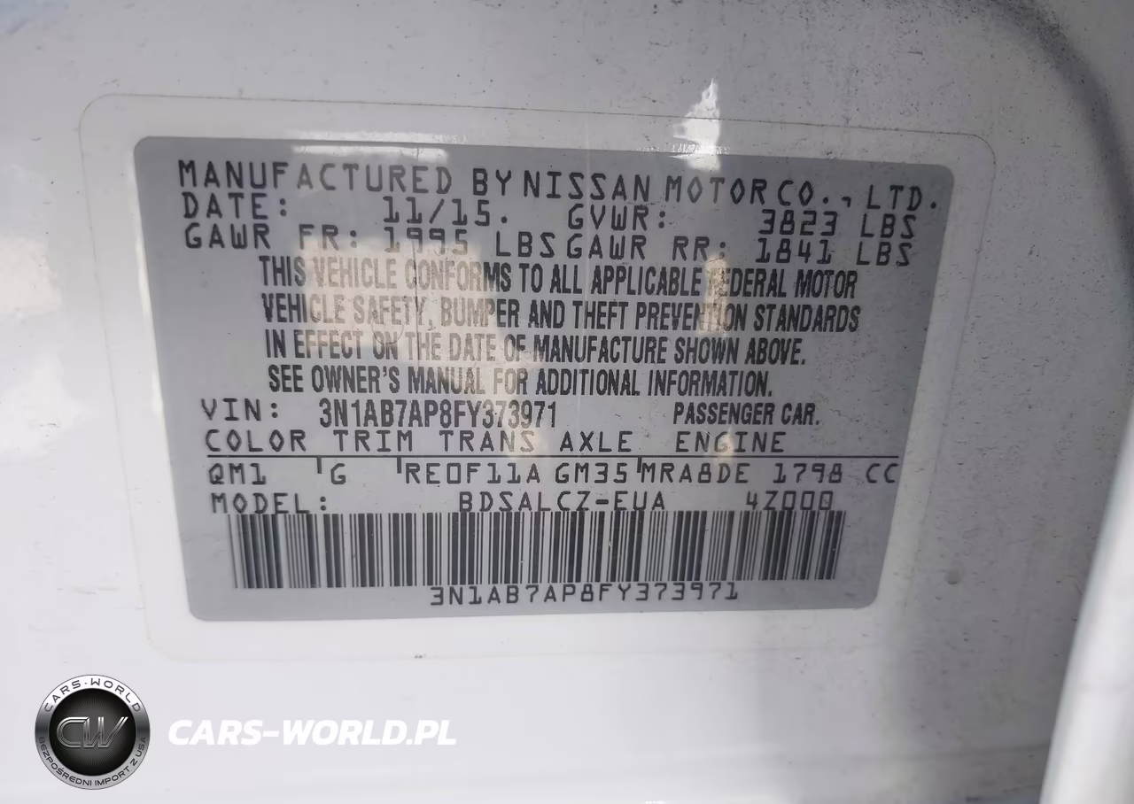 2015 Nissan Sentra S VIN:3N1AB7AP8FY373971 - 9
