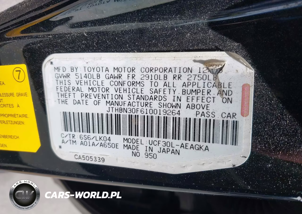 2001 Lexus Ls 430 VIN:JTHBN30F610019264 - 9