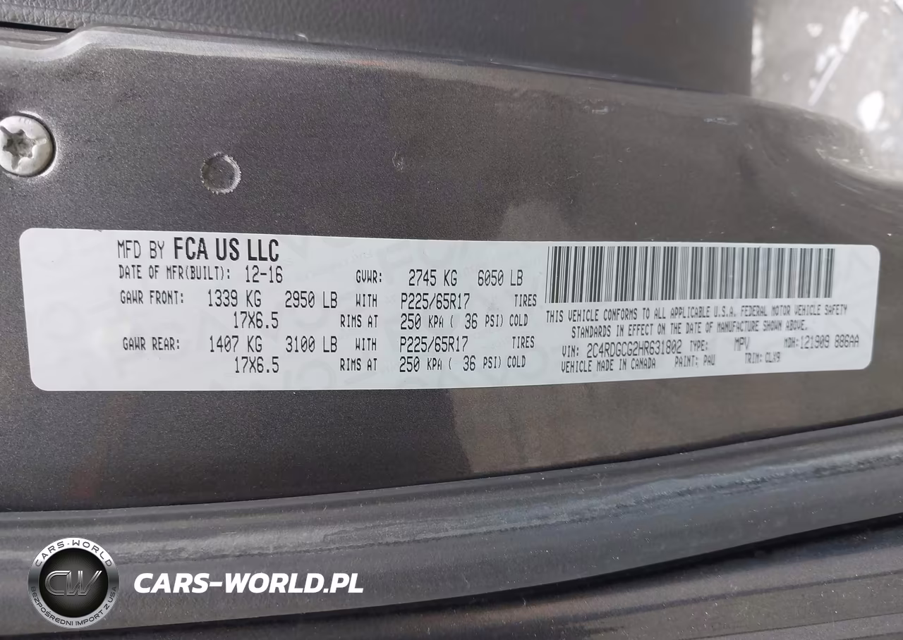 2017 Dodge Grand Caravan Sxt VIN:2C4RDGCG2HR631802 - 9