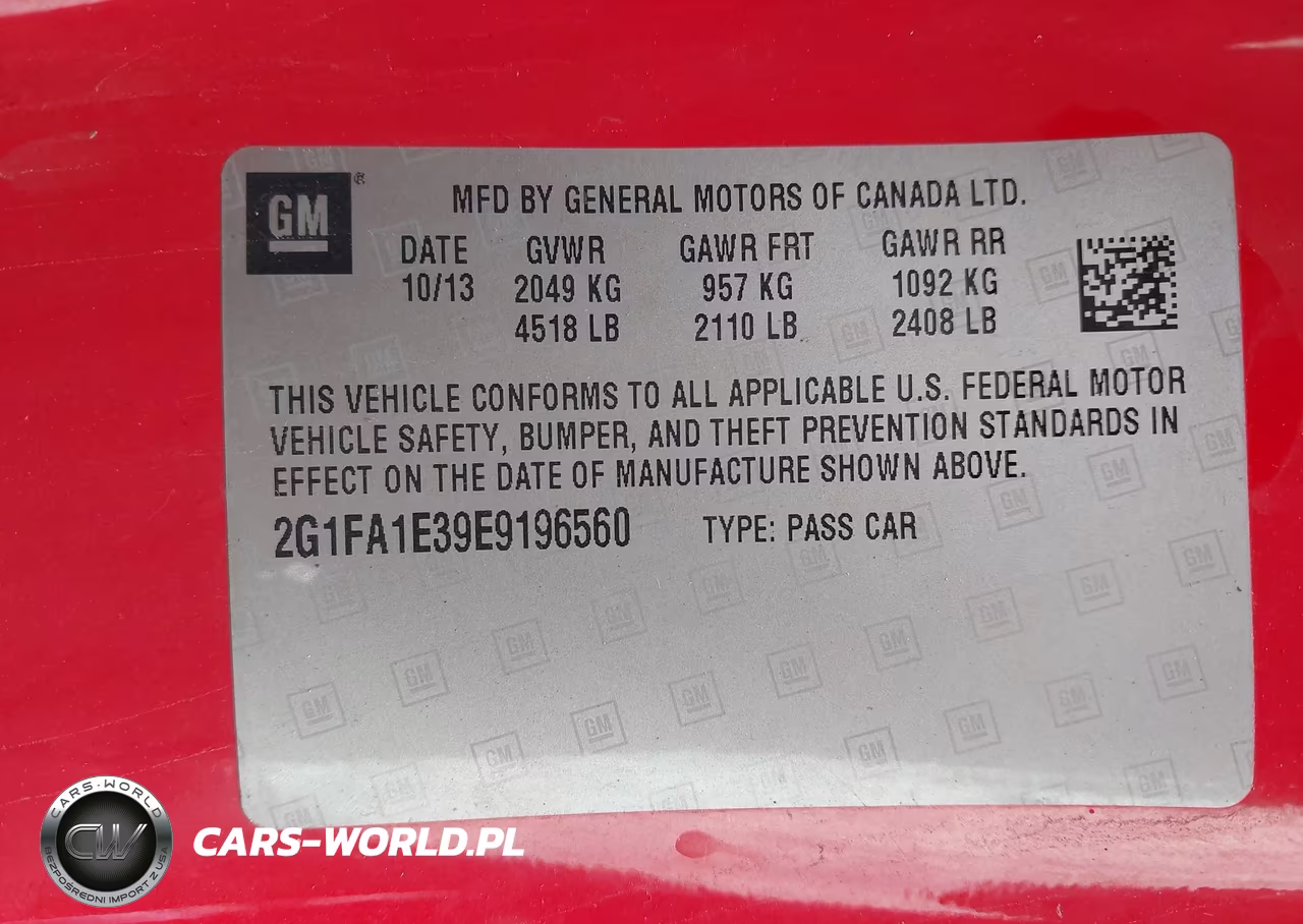 2014 Chevrolet Camaro 2Ls VIN:2G1FA1E39E9196560 - 9