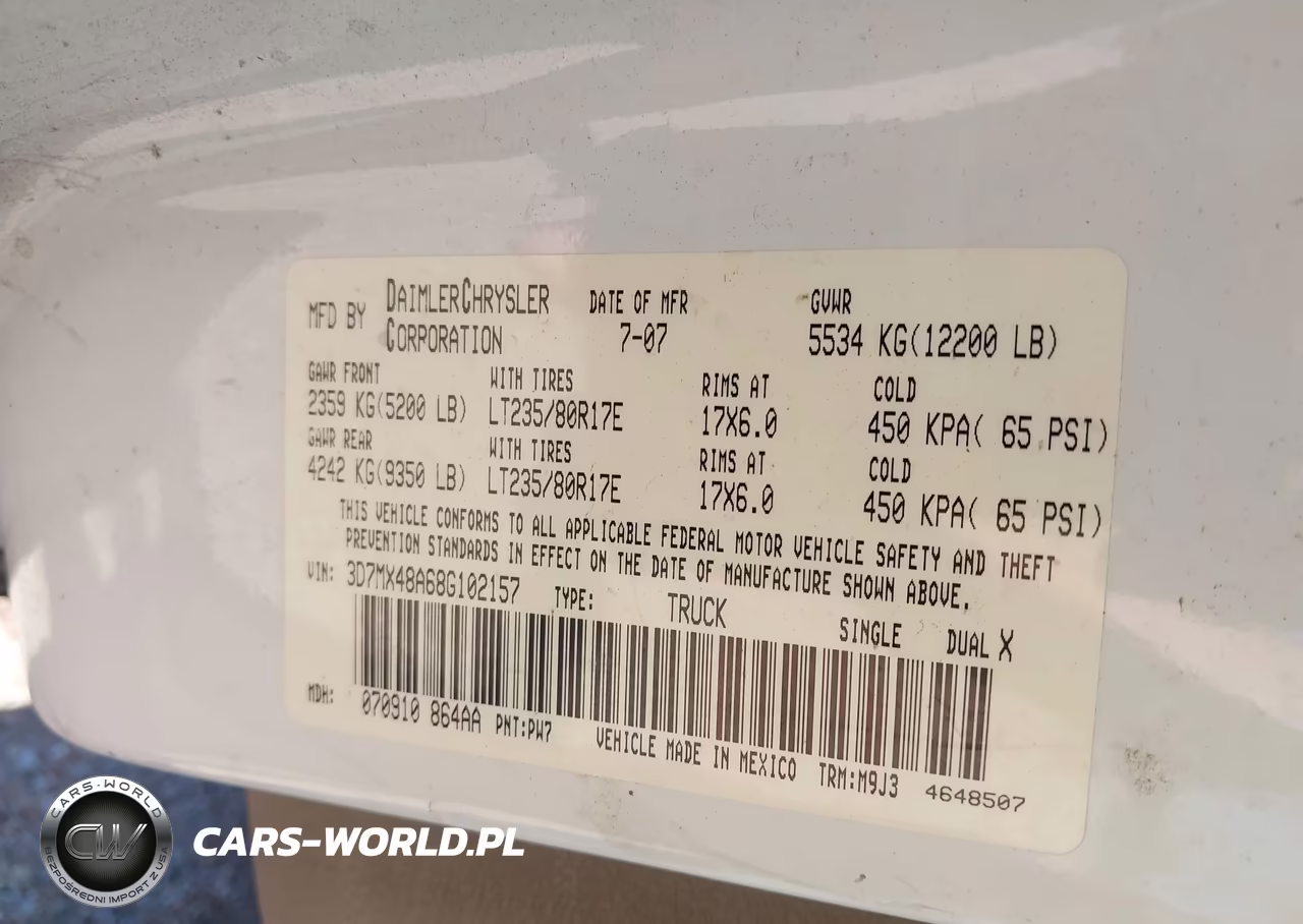 2008 Dodge Ram 3500 Slt VIN:3D7MX48A68G102157 - 9