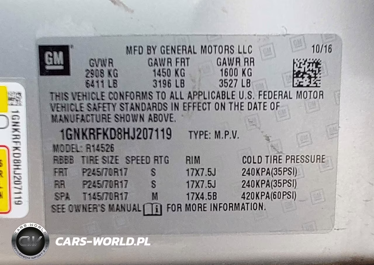2017 Chevrolet Traverse Ls VIN:1GNKRFKD8HJ207119 - 9