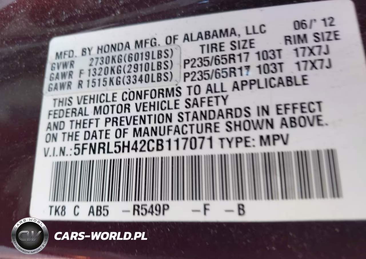 2012 Honda Odyssey Ex VIN:5FNRL5H42CB117071 - 9