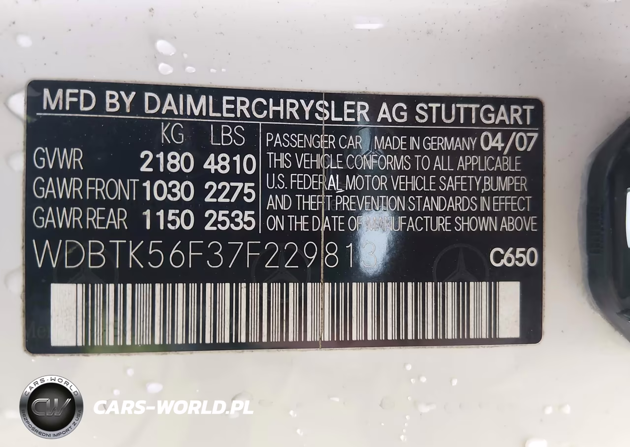2007 Mercedes-Benz Clk 350 VIN:WDBTK56F37F229813 - 9
