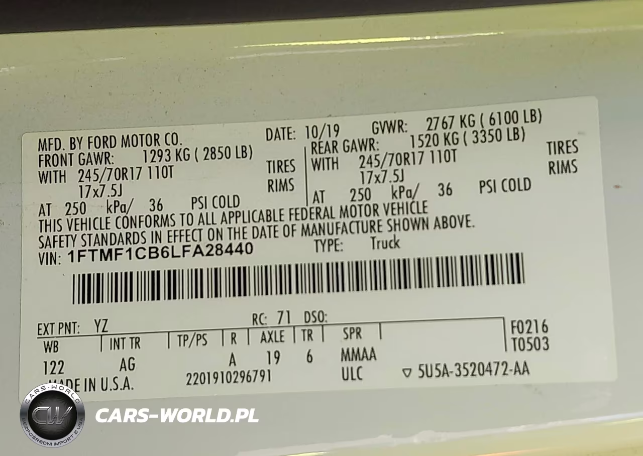 2020 Ford F-150 Xl VIN:1FTMF1CB6LFA28440 - 9
