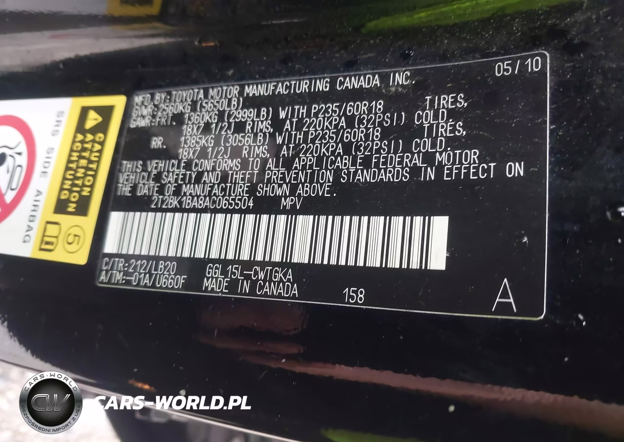 2010 Lexus Rx 350 VIN:2T2BK1BA8AC065504 - 9