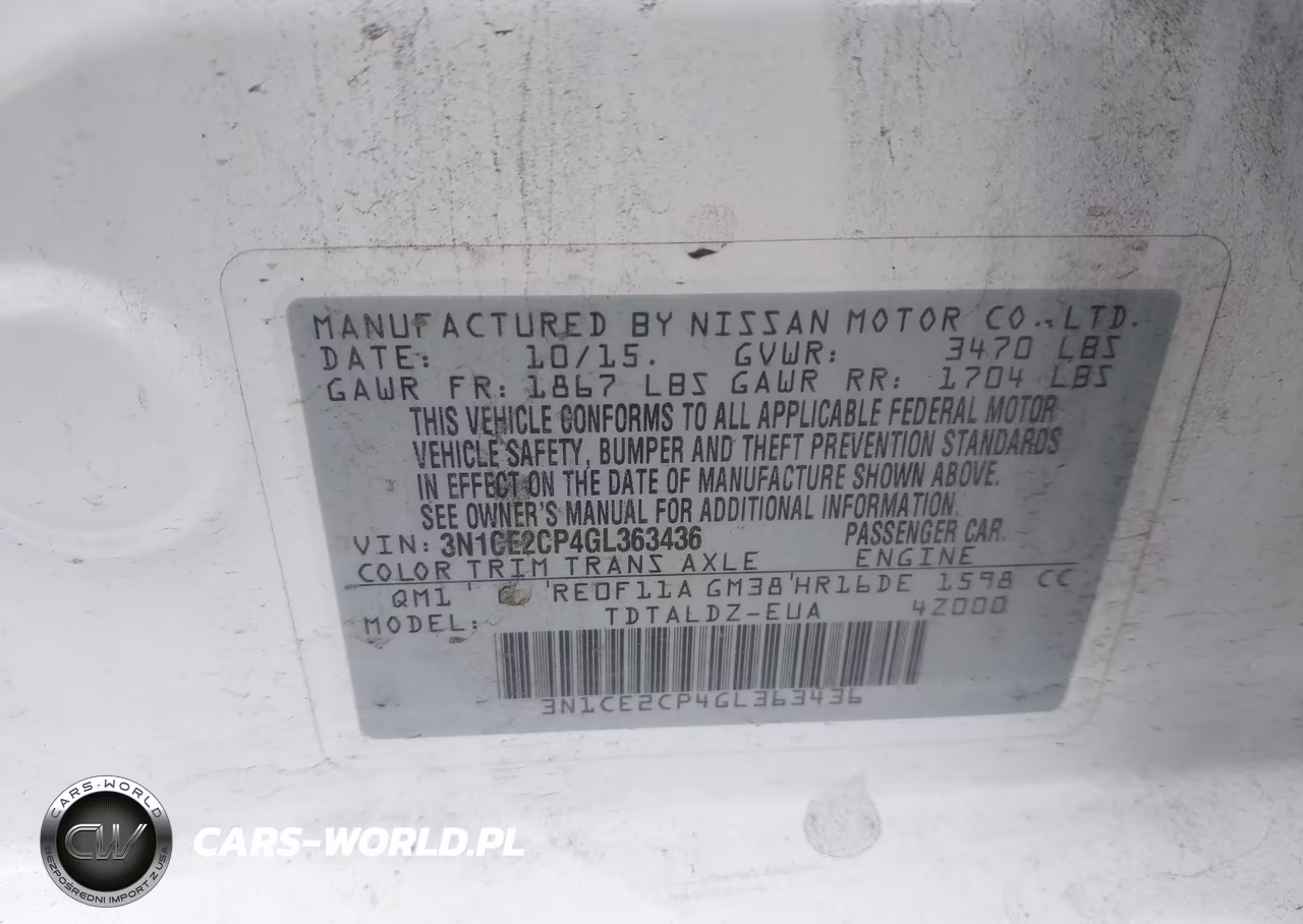 2016 Nissan Versa Note S (Sr)-S Plus-Sl-Sr-Sv VIN:3N1CE2CP4GL363436 - 9