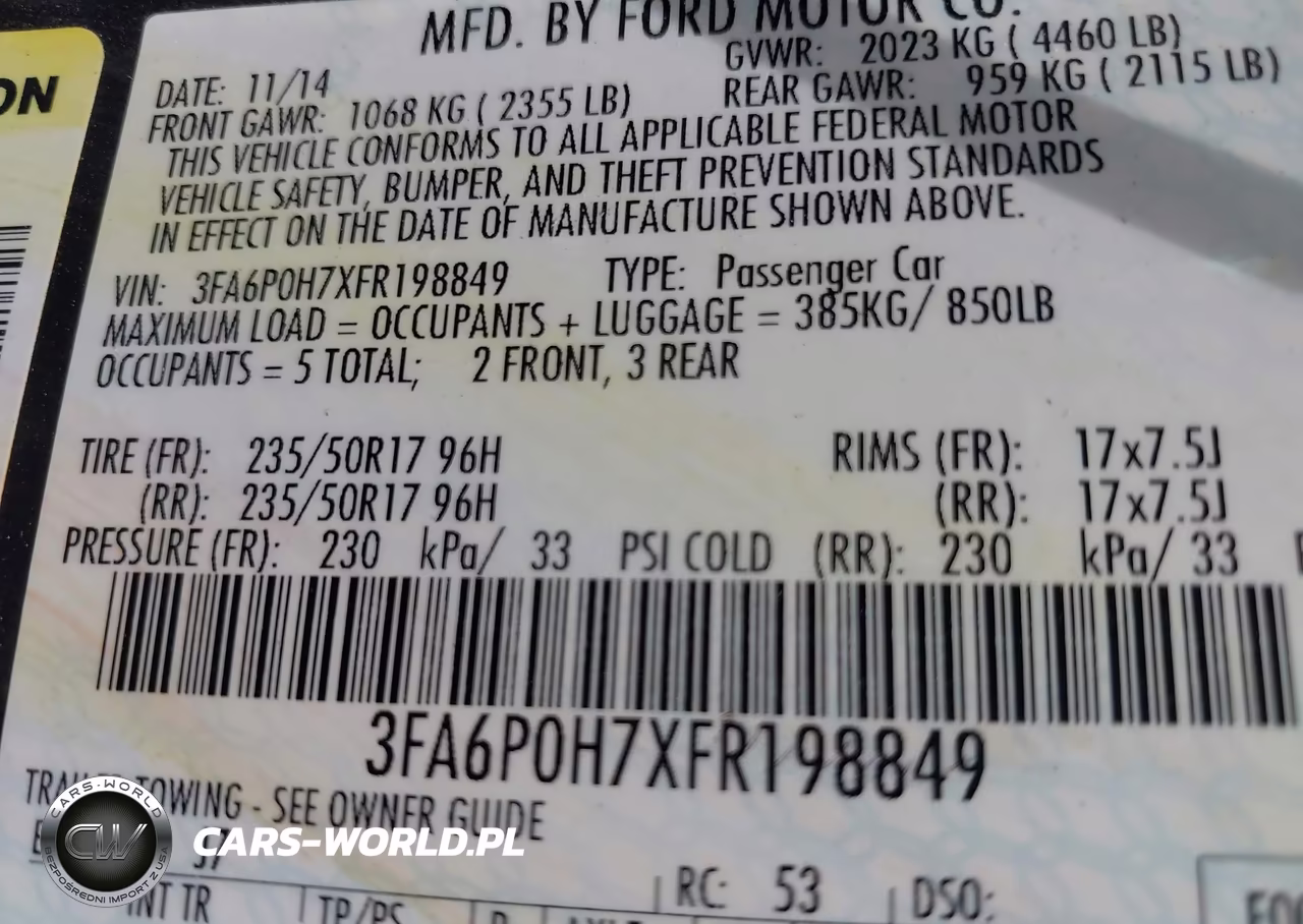 2015 Ford Fusion Se VIN:3FA6P0H7XFR198849 - 9