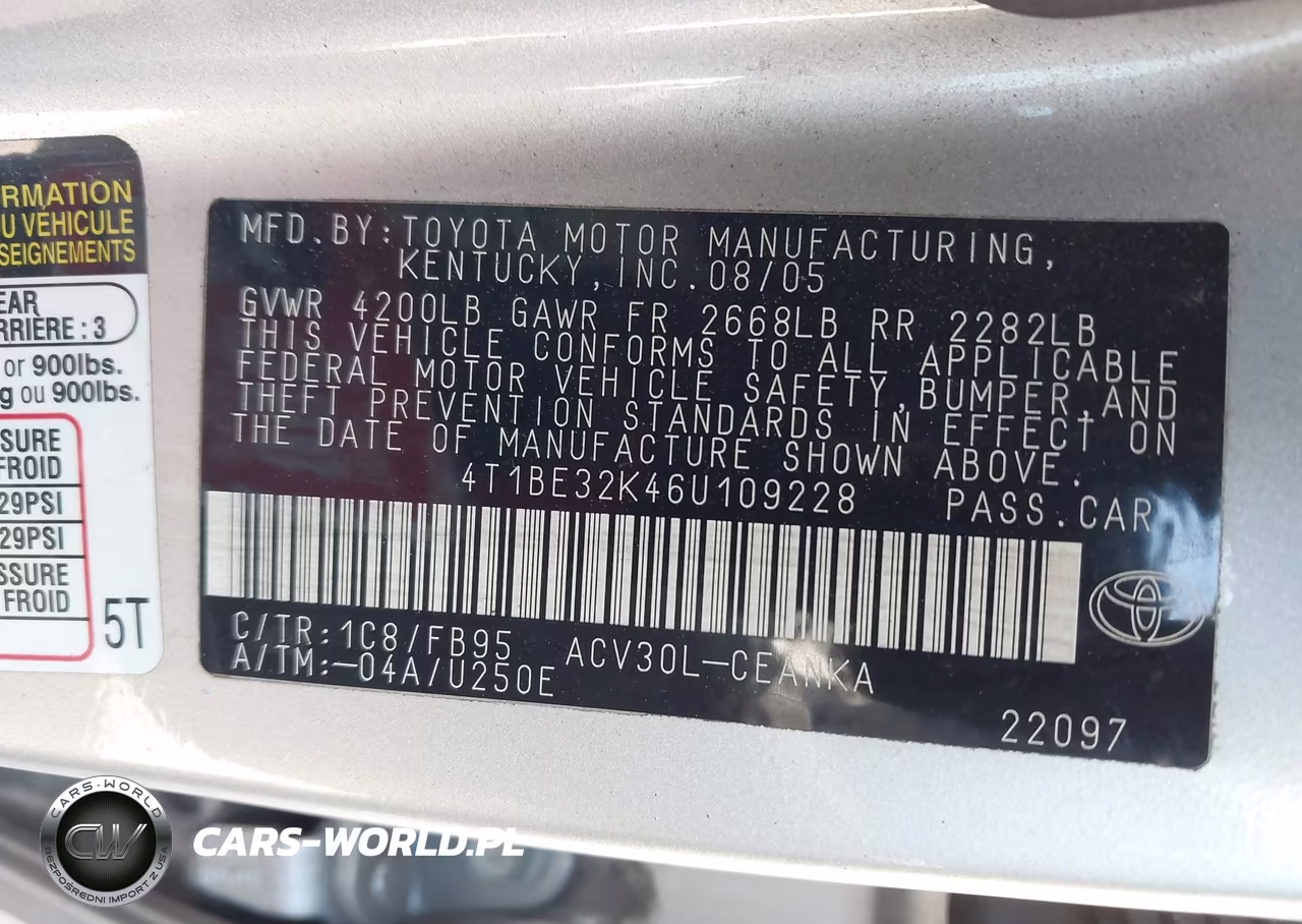 2006 Toyota Camry Le-Xle-Se VIN:4T1BE32K46U109228 - 9