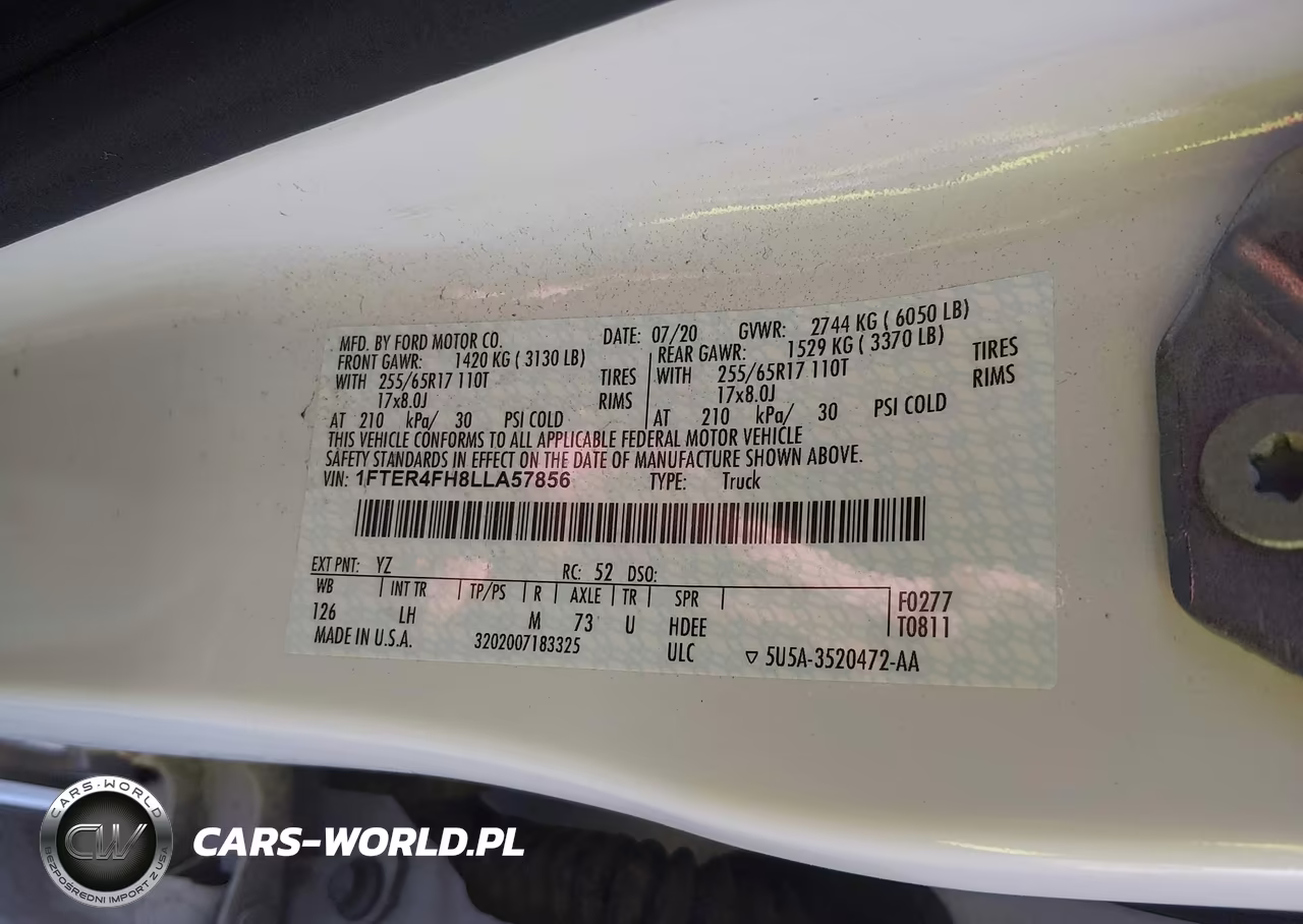 2020 Ford Ranger Xlt VIN:1FTER4FH8LLA57856 - 9