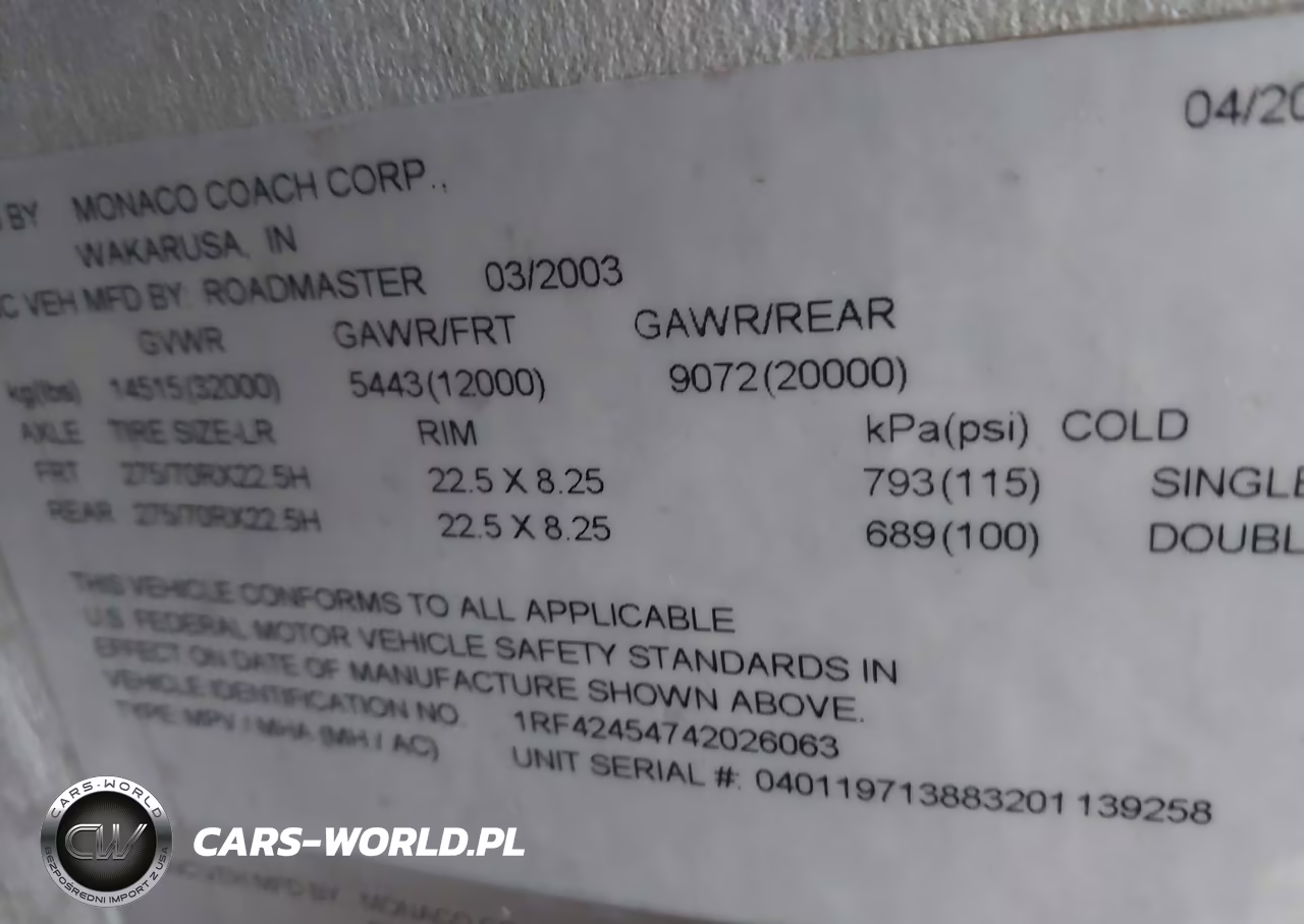 2004 Roadmaster Rail Monocoque VIN:1RF42454742026063 - 9