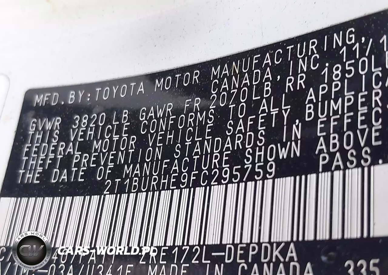 2015 Toyota Corolla L VIN:2T1BURHE9FC295759 - 9