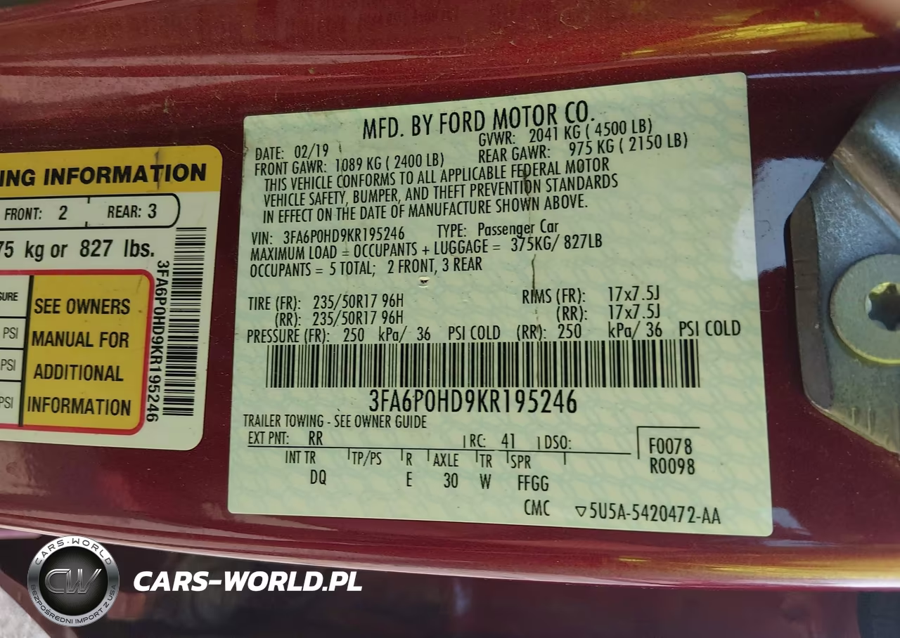 2019 Ford Fusion Se VIN:3FA6P0HD9KR195246 - 9