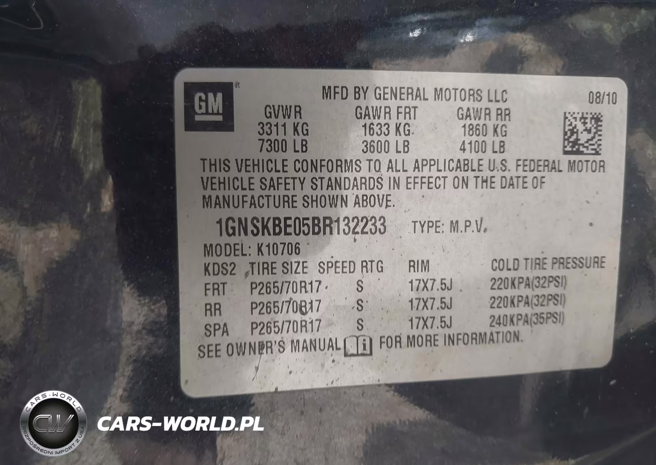 2011 Chevrolet Tahoe Lt VIN:1GNSKBE05BR132233 - 9