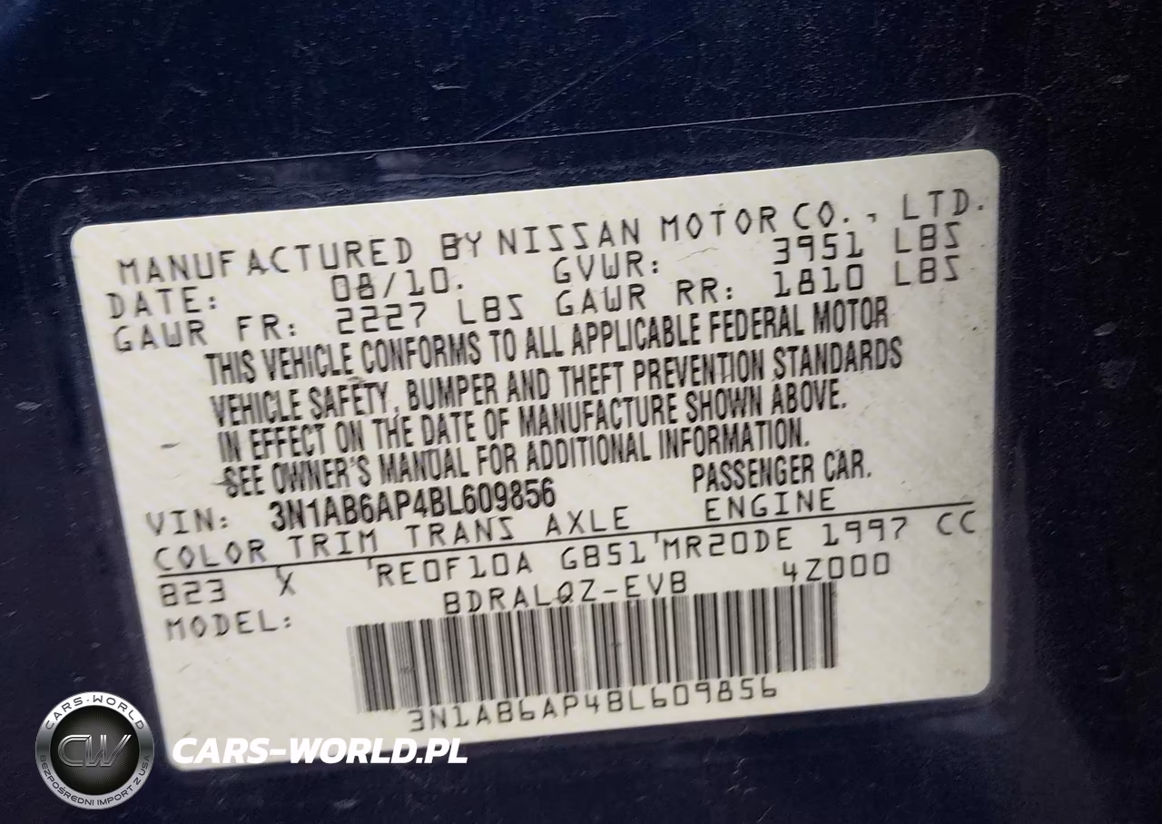 2011 Nissan Sentra 2.0 VIN:3N1AB6AP4BL609856 - 9