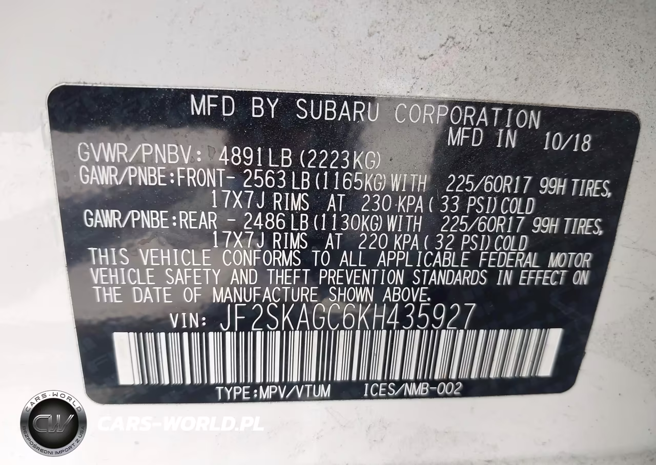 2019 Subaru Forester Premium VIN:JF2SKAGC6KH435927 - 9