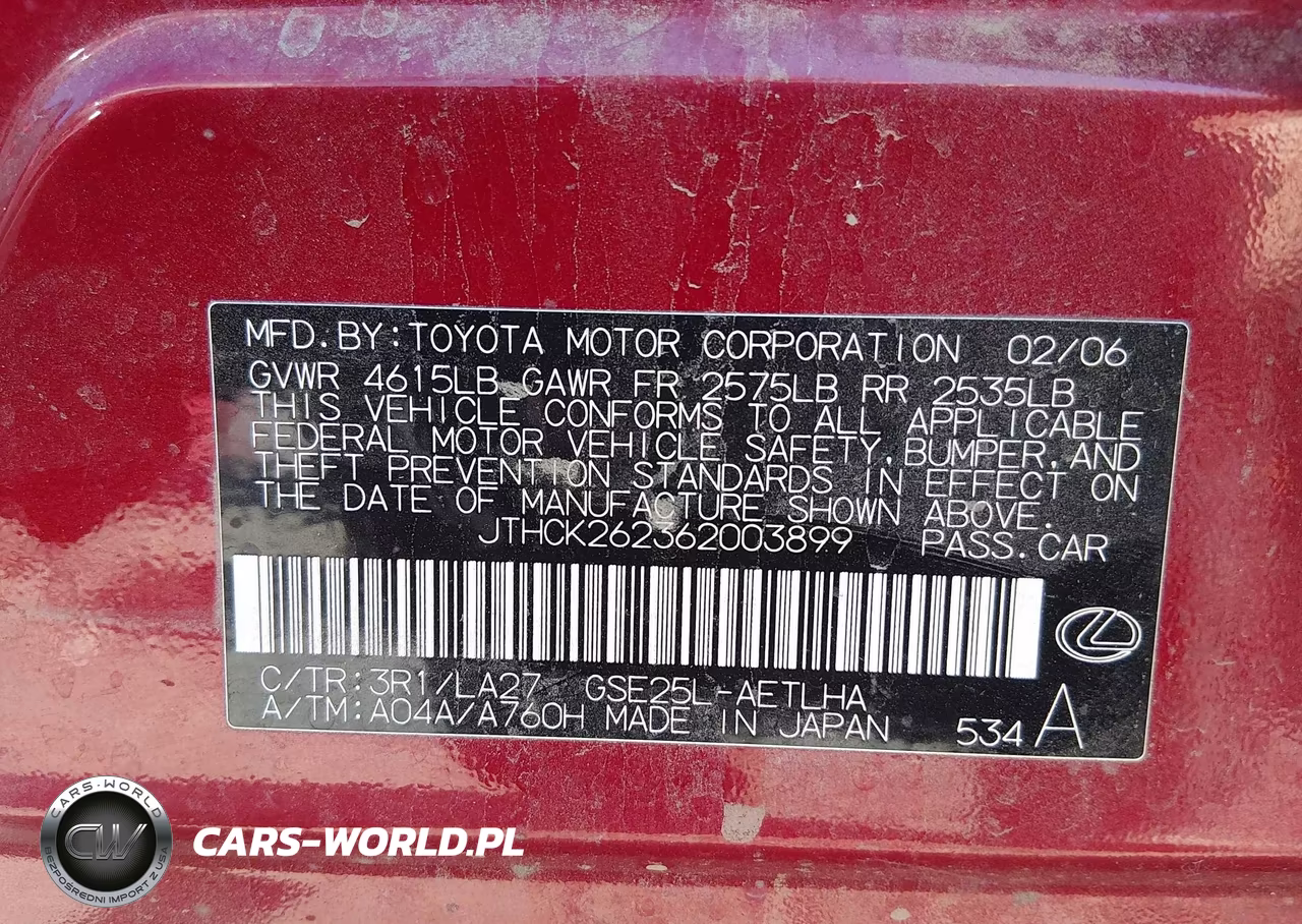2006 Lexus Is 250 VIN:JTHCK262362003899 - 9