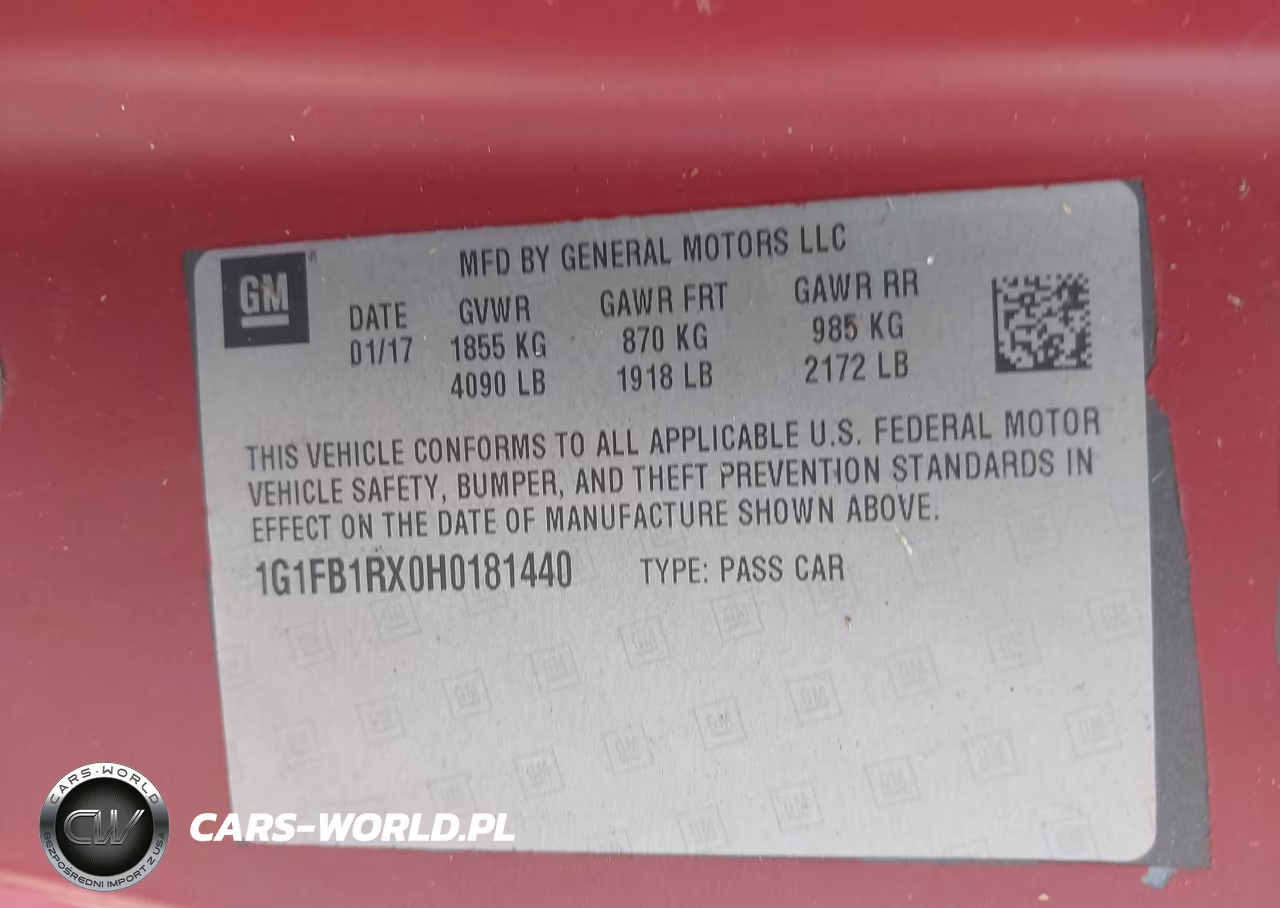 2017 Chevrolet Camaro 1Lt VIN:1G1FB1RX0H0181440 - 9