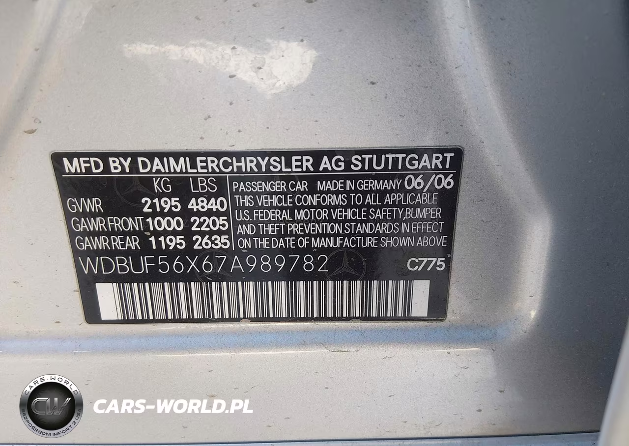 2007 Mercedes-Benz E 350 VIN:WDBUF56X67A989782 - 9