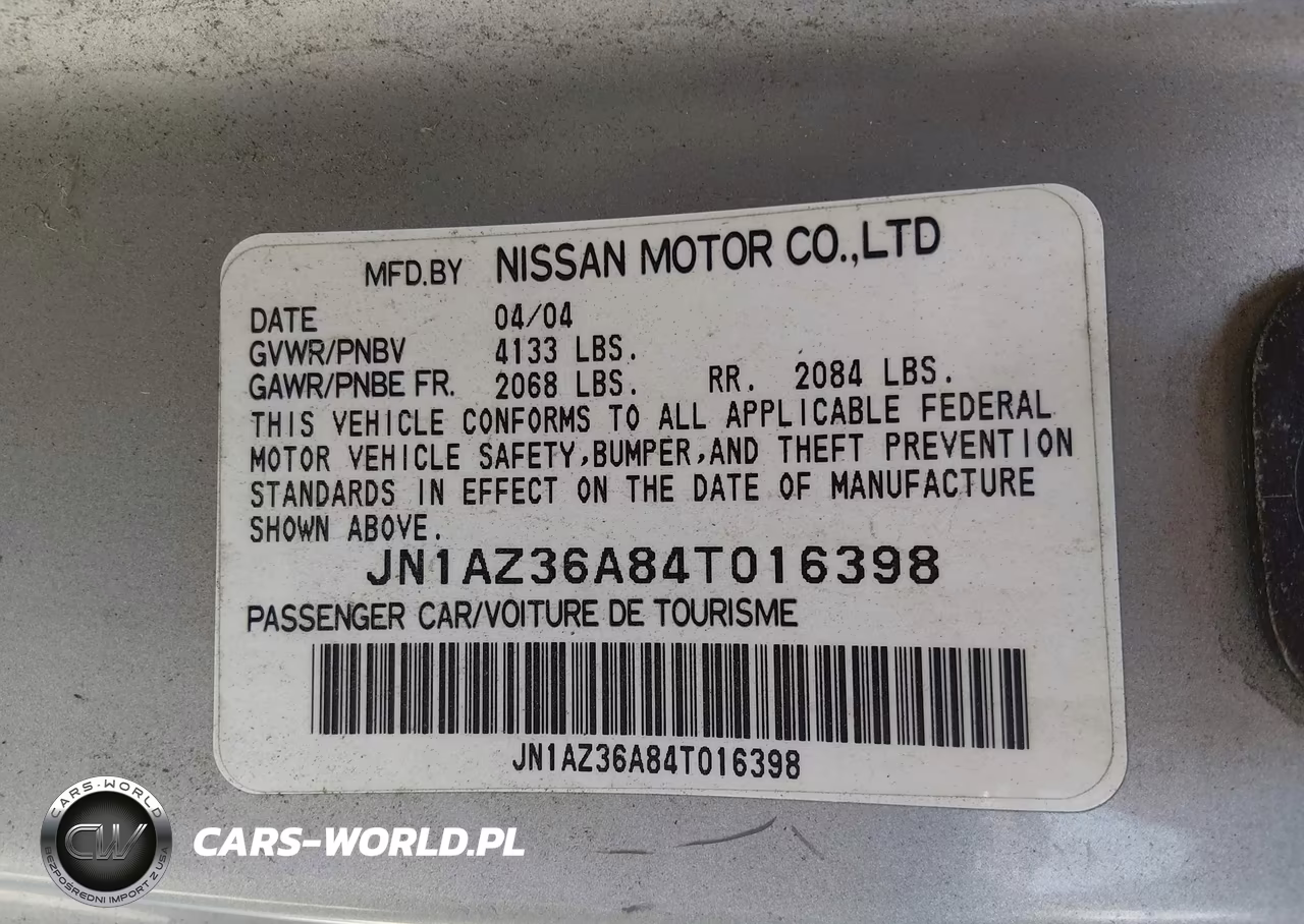 2004 Nissan 350Z Touring VIN:JN1AZ36A84T016398 - 8