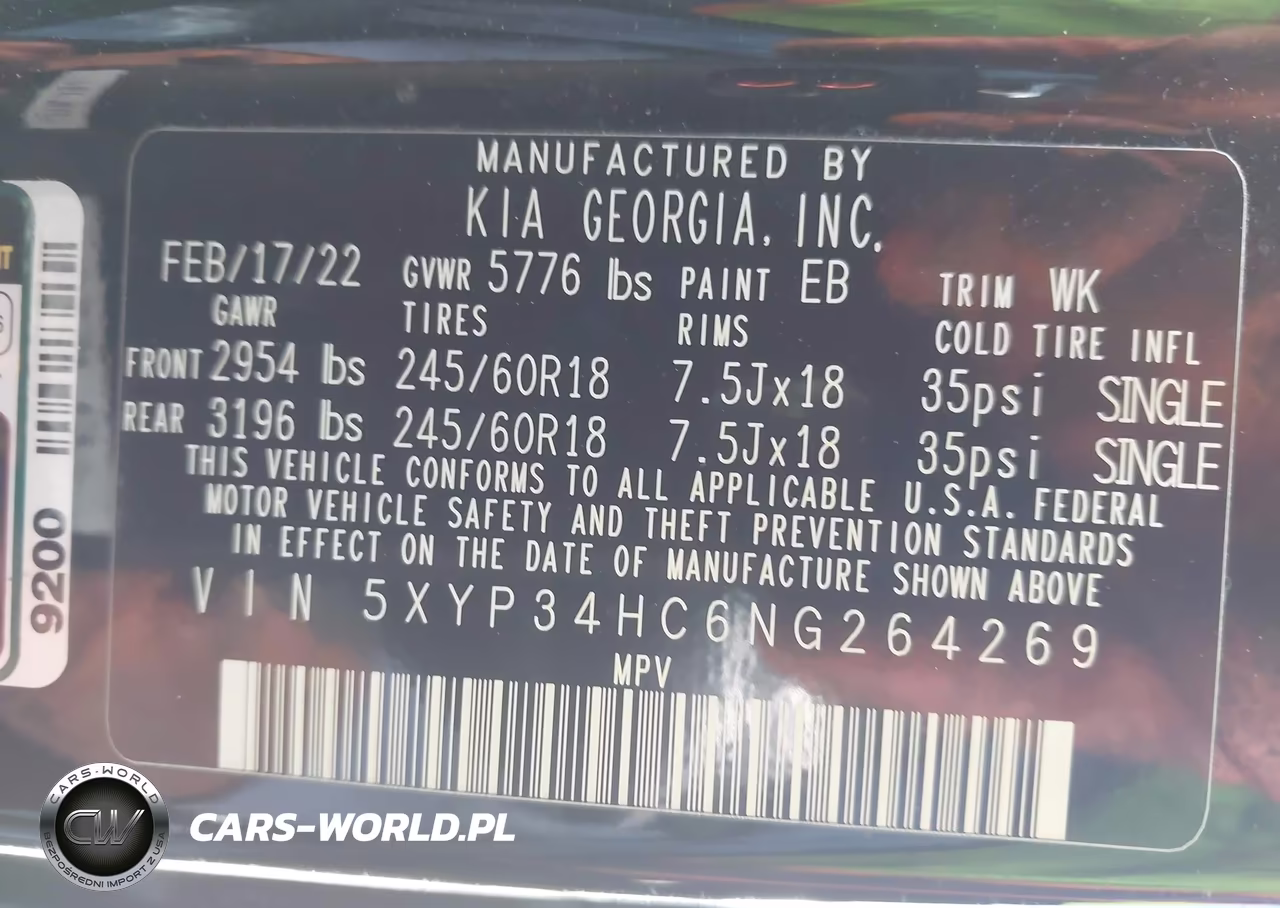 2022 Kia Telluride Ex VIN:5XYP34HC6NG264269 - 9