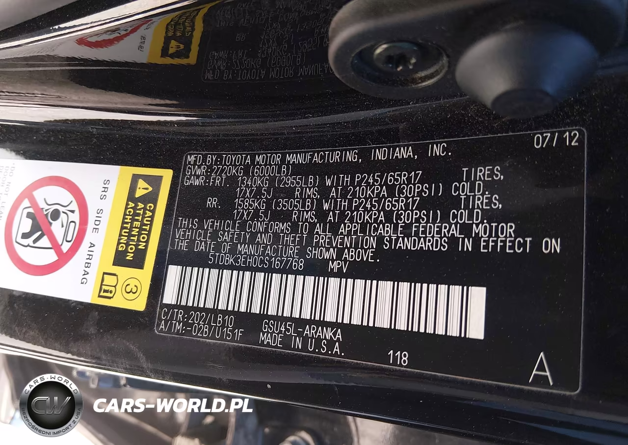 2012 Toyota Highlander Se V6 VIN:5TDBK3EH0CS167768 - 9