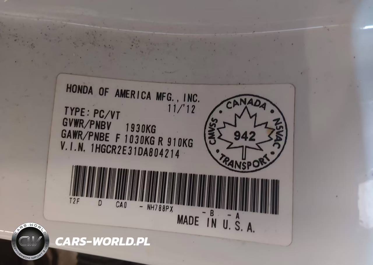 2013 Honda Accord Lx VIN:1HGCR2E31DA804214 - 9