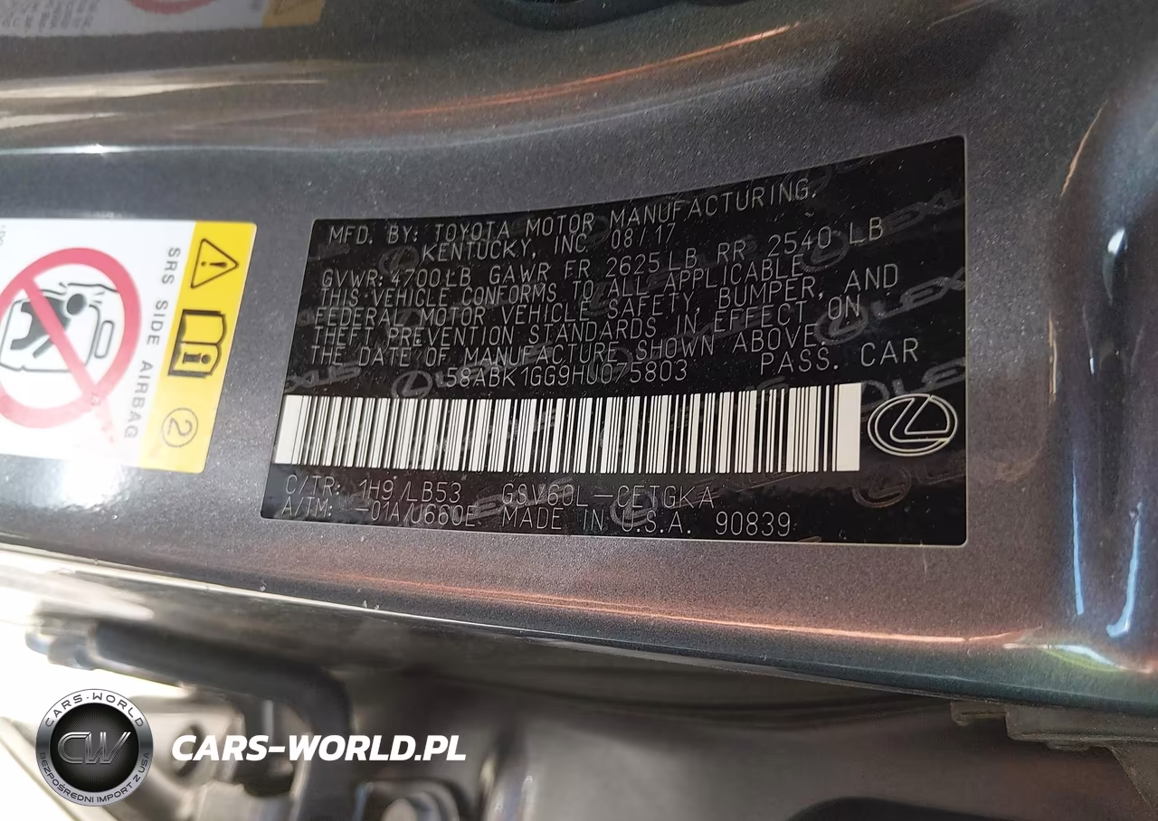 2017 Lexus Es 350 VIN:58ABK1GG9HU075803 - 9