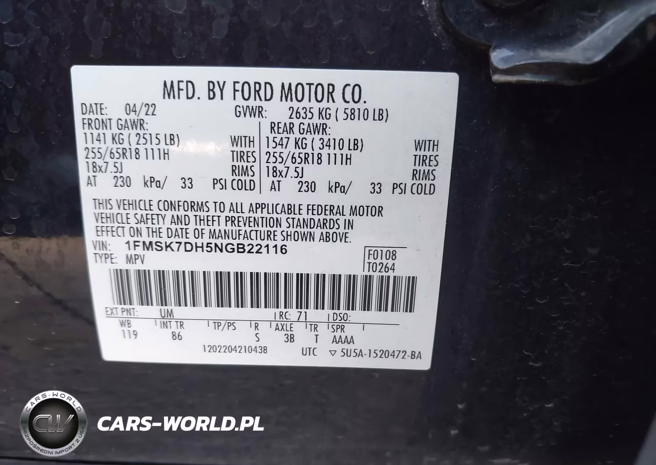 2022 Ford Explorer Xlt VIN:1FMSK7DH5NGB22116 - 9