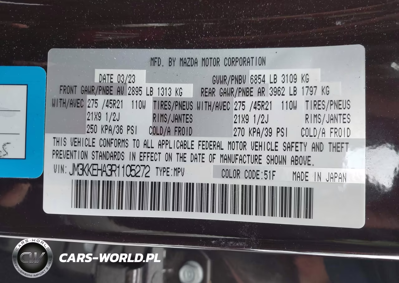 2024 Mazda Cx-90 Phev Premium Plus VIN:JM3KKEHA3R1105272 - 9