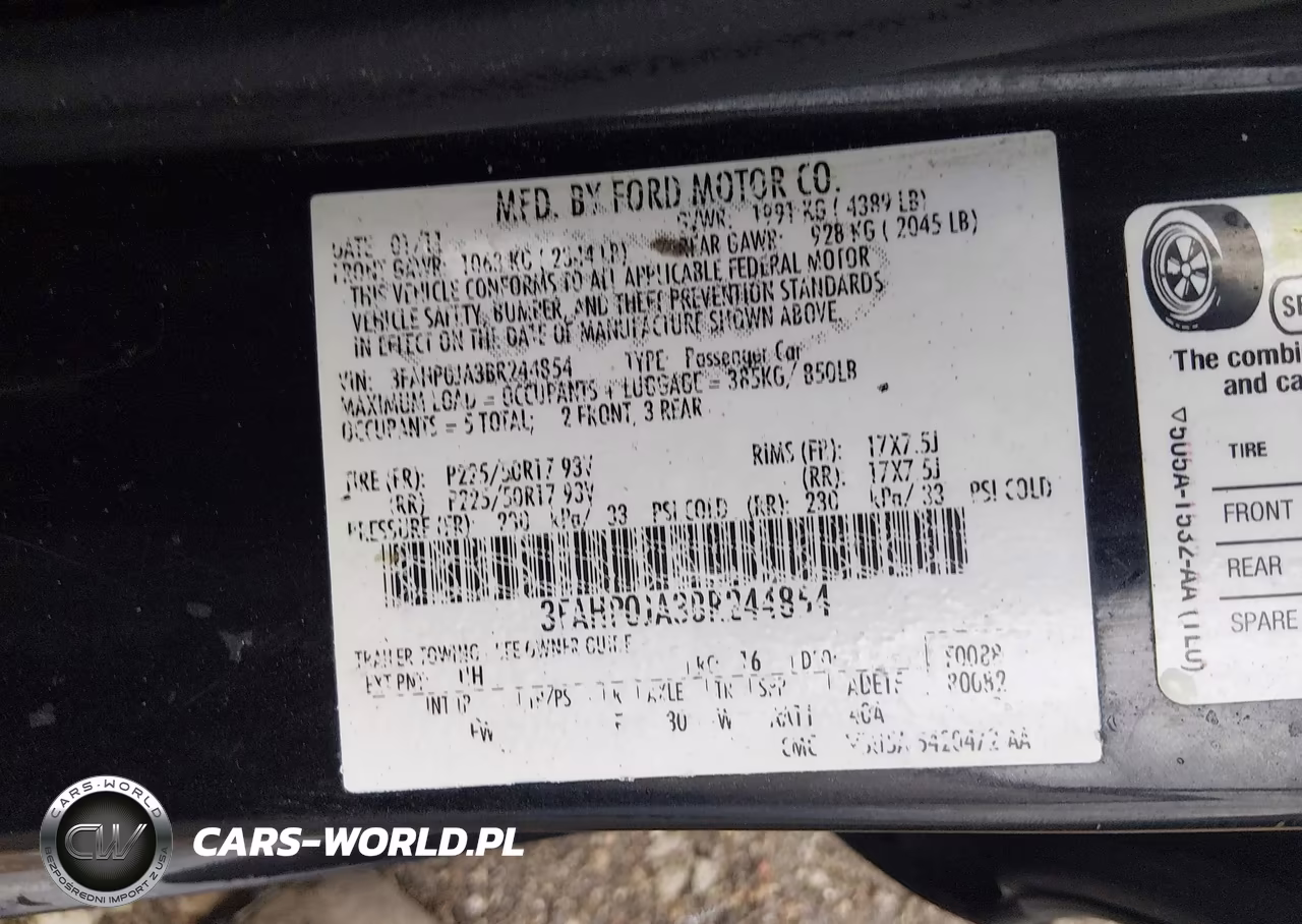 2011 Ford Fusion Sel VIN:3FAHP0JA3BR244854 - 9