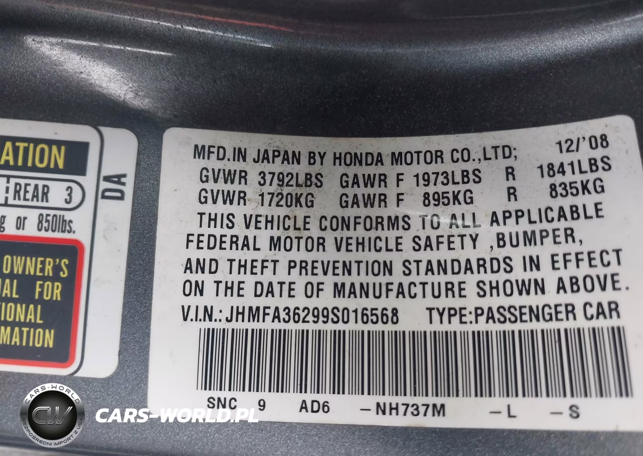 2009 Honda Civic Hybrid VIN:JHMFA36299S016568 - 9